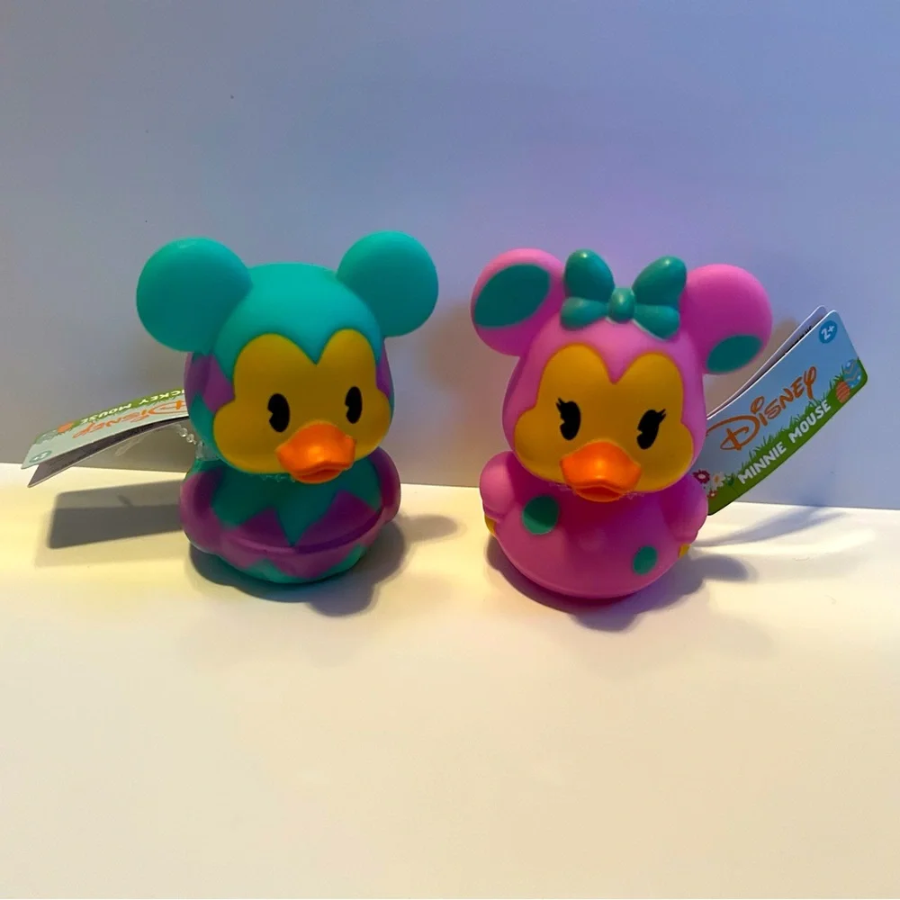 NEW!! Disney Mickey Mouse and Minnie Mouse Easter Rubber Duck Set- (NWT)
